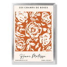 Matisse Champs de Roses in Orange print in Silver Wooden Frame