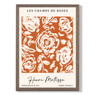 Matisse Champs de Roses in Orange print in Walnut Wooden Frame