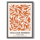 William Morris Floral Willow in Orange print in Dark Grey Wooden Frame