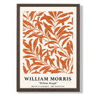 William Morris Floral Willow in Orange print in Dark Wooden Frame