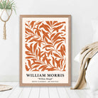 William Morris Floral Willow in Orange print in Light Oak Frame