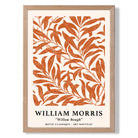 William Morris Floral Willow in Orange print in Light Oak Wooden Frame