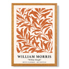 William Morris Floral Willow in Orange print in Oak Wooden Frame