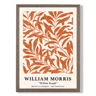 William Morris Floral Willow in Orange print in Walnut Wooden Frame
