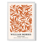 William Morris Floral Willow in Orange print in White Wooden Frame
