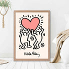 Keith Haring Heart in Pink print in Light Oak Frame