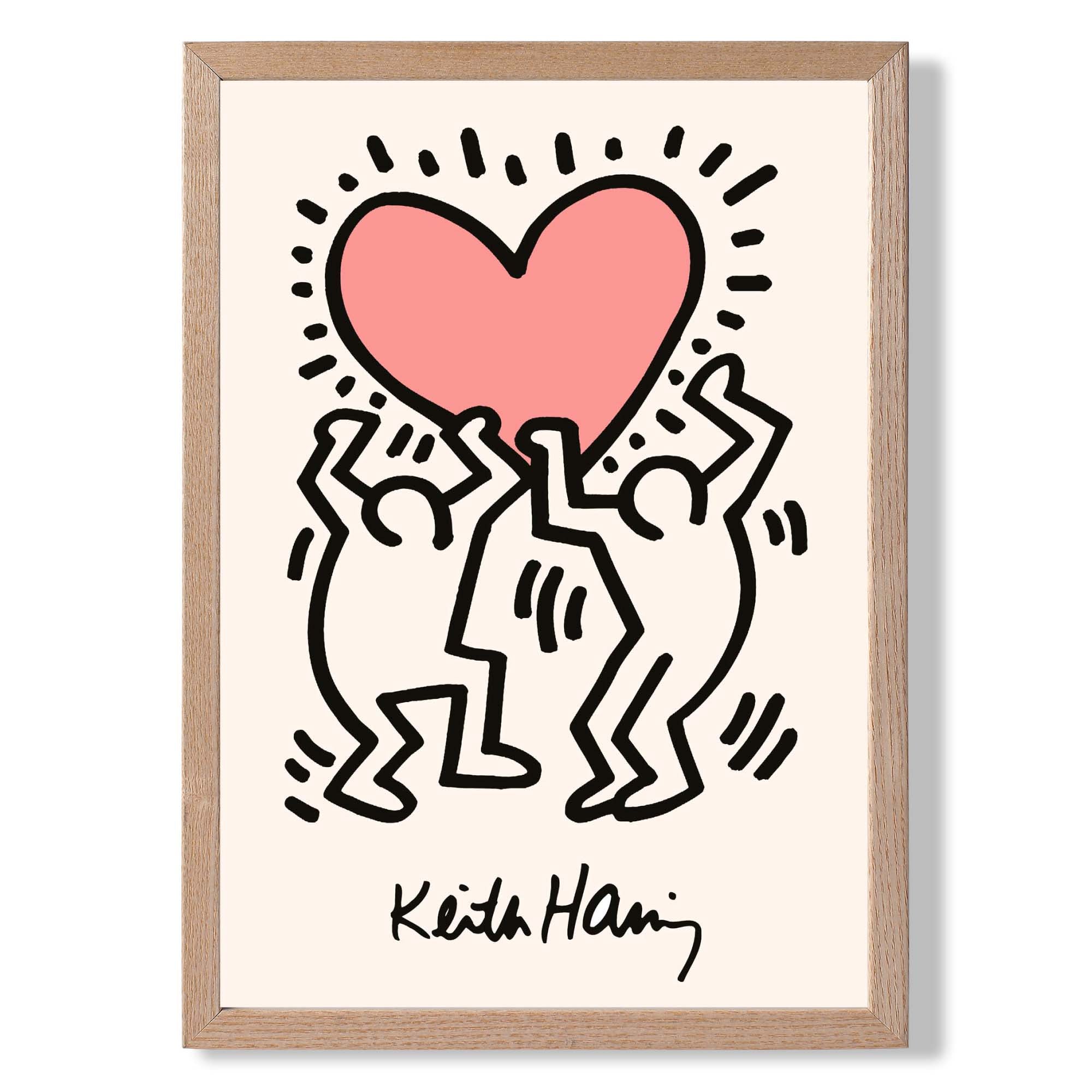 Keith Haring Heart in Pink Art Print Wall Art Print