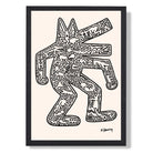 Keith Haring Dog 1985 Art Print print in Black Wooden Frame