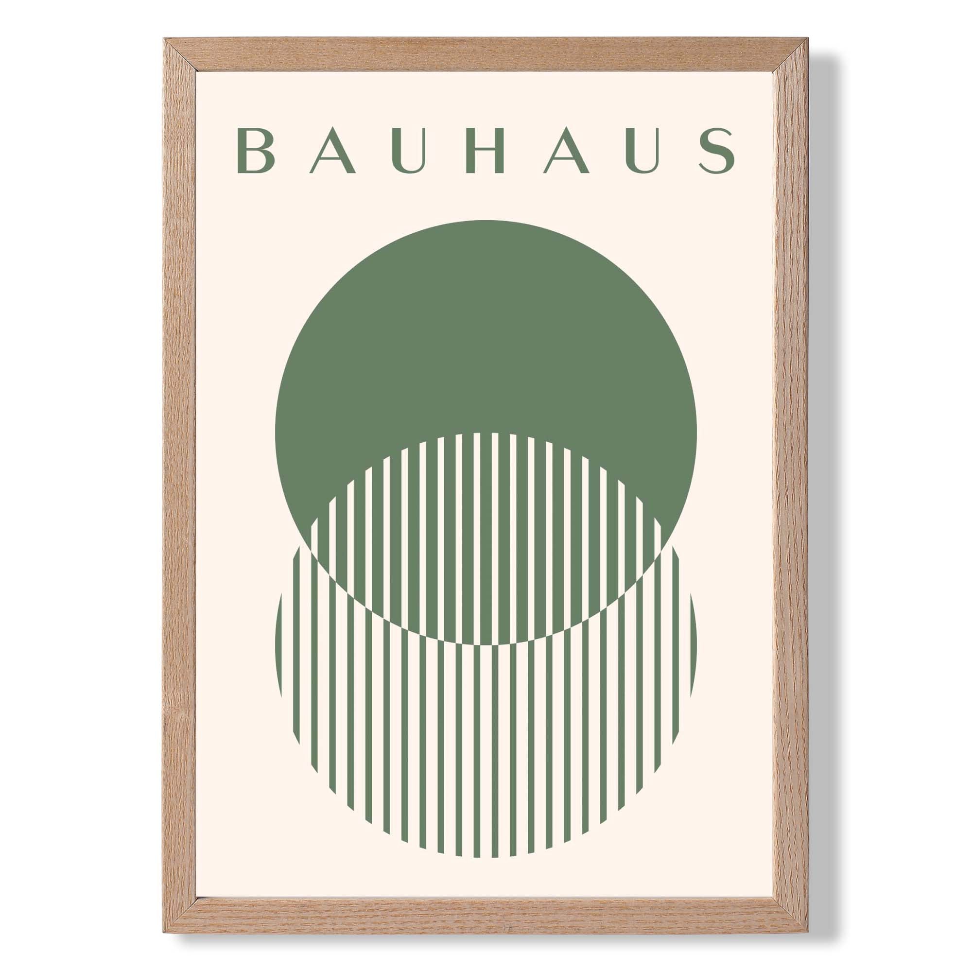 Bauhaus Circles in Green Art Print Wall Art Print