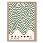 Bauhaus Waves in Green Art Print Wall Art Print