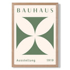 Bauhaus Green Geometric Flower Art Print Wall Art Print