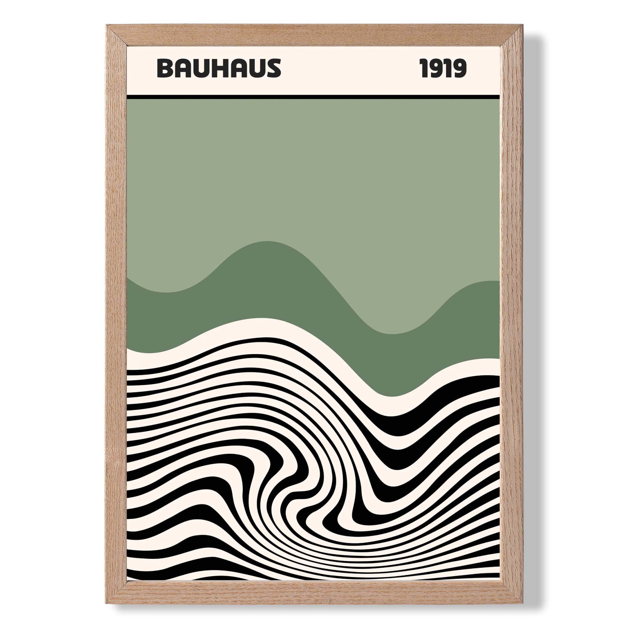 Bauhaus Shoreline in Green Art Print Wall Art Print