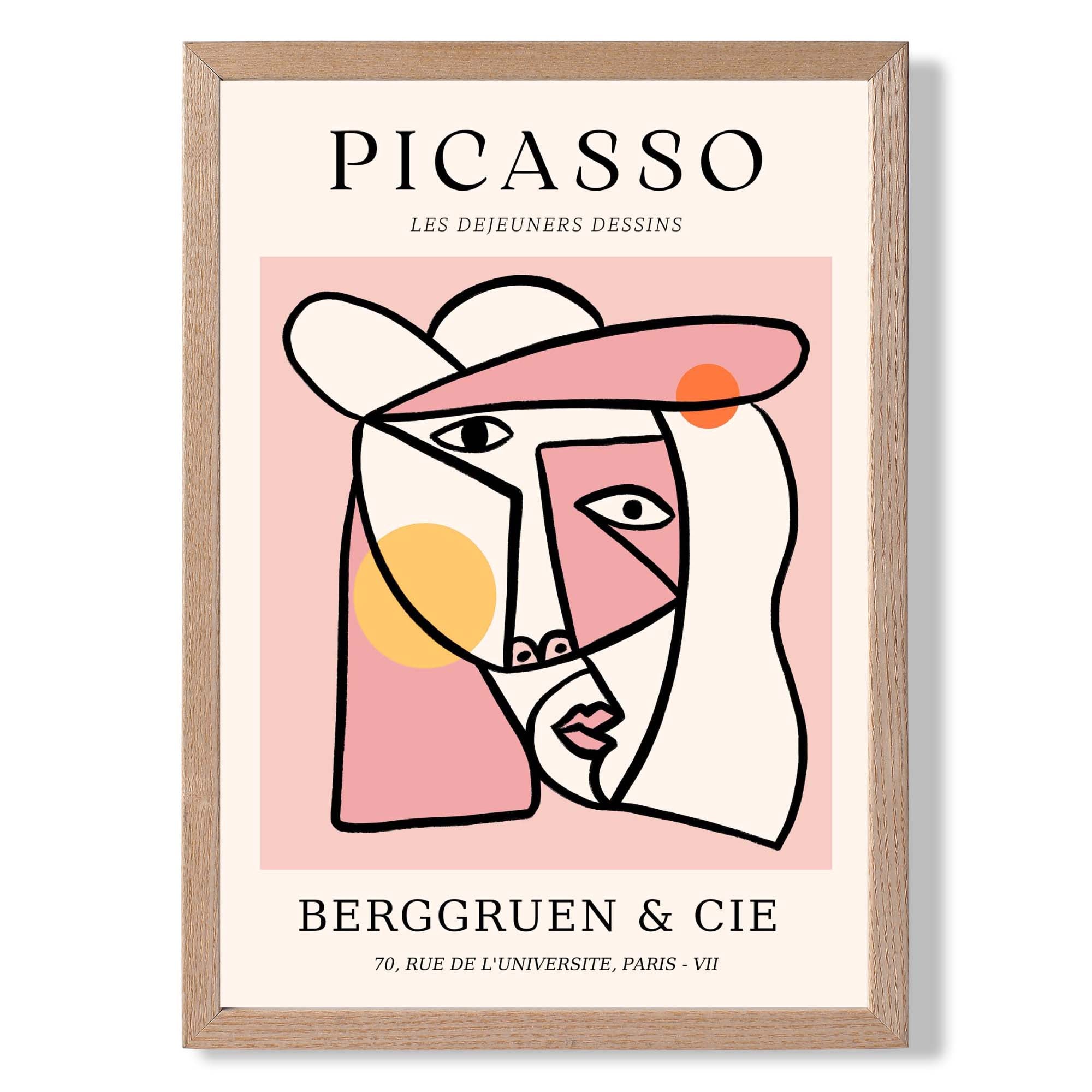 Picasso Abstract Face in Pink Art Print Wall Art Print