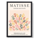 Matisse Floral Cut Outs in Pink and Green Art Print print in Black Wooden Frame