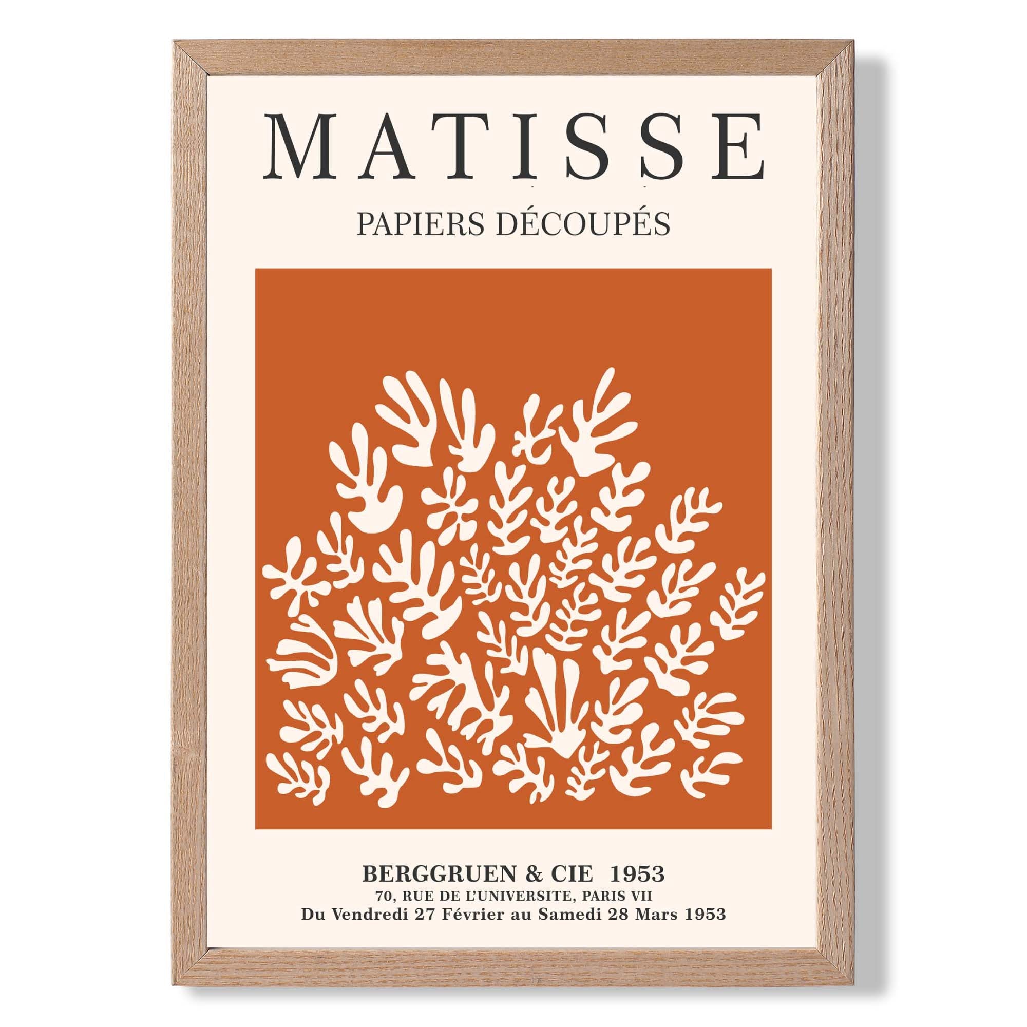 Matisse Floral Cut Outs in Orange Art Print Wall Art Print