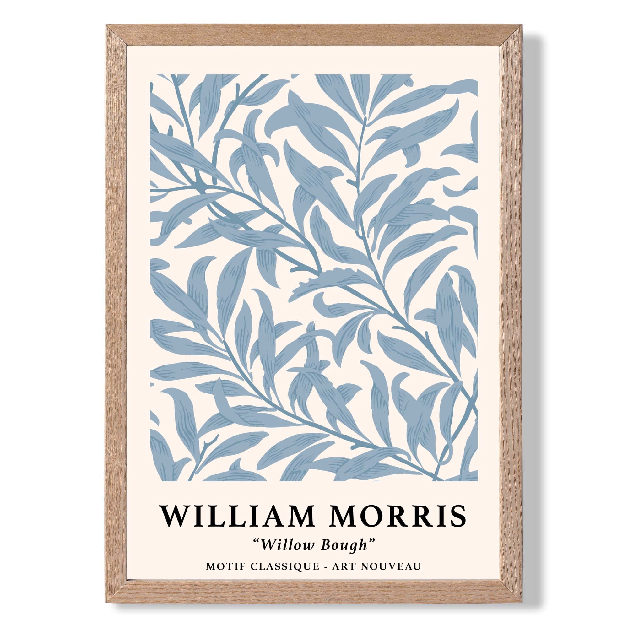 William Morris Willow in Light Blue Art Print Wall Art Print