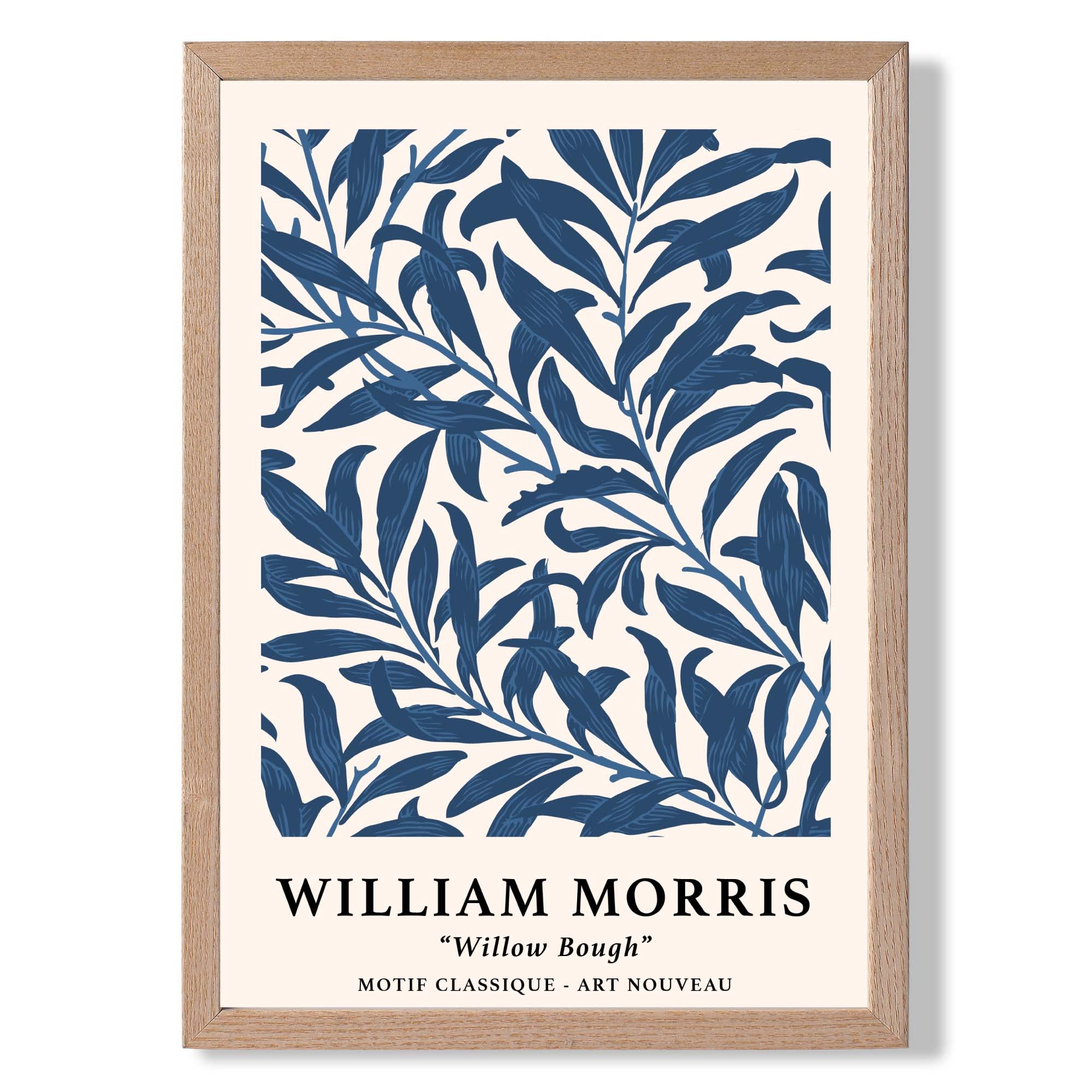 William Morris Willow in Navy Blue Art Print Wall Art Print