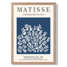 Matisse Floral Cut Outs in Navy Blue Art Print Wall Art Print
