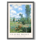 Claude Monet View of Vetheuil print in Dark Grey Wooden Frame