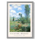 Claude Monet View of Vetheuil print in Light Grey Wooden Frame