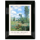 Claude Monet View of Vetheuil print in Black Glossy Frame
