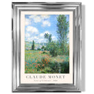 Claude Monet View of Vetheuil print in Chrome Glossy Frame