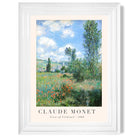 Claude Monet View of Vetheuil print in White Glossy Frame