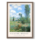 Claude Monet View of Vetheuil print in Walnut Wooden Frame