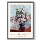 Claude Monet Crysanthemums print in Dark Grey Wooden Frame