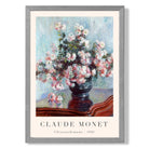 Claude Monet Crysanthemums print in Light Grey Wooden Frame