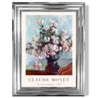 Claude Monet Crysanthemums print in Chrome Glossy Frame