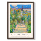 Claude Monet The Artist's Garden at Vetheuil print in Dark Wooden Frame