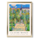 Claude Monet The Artist's Garden at Vetheuil print in Gold Wooden Frame