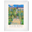 Claude Monet The Artist's Garden at Vetheuil print in White Glossy Frame