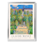 Claude Monet The Artist's Garden at Vetheuil print in Silver Wooden Frame