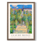 Claude Monet The Artist's Garden at Vetheuil print in Walnut Wooden Frame