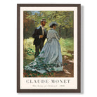 Claude Monet The Seine at Vetheuil print in Dark Wooden Frame