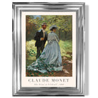 Claude Monet The Seine at Vetheuil print in Chrome Glossy Frame