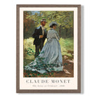 Claude Monet The Seine at Vetheuil print in Walnut Wooden Frame