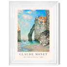 Claude Monet The Cliffs at Etretat print in White Glossy Frame