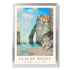 Claude Monet The Cliffs at Etretat print in Silver Wooden Frame