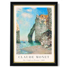 Claude Monet The Cliffs at Etretat print in Black and Gold Frame