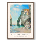 Claude Monet The Cliffs at Etretat print in Walnut Wooden Frame