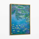 Claude Monet Water Lillies Canvas Art Print with Gold Float Frame