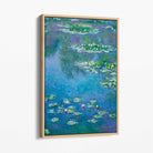 Claude Monet Water Lillies Canvas Art Print with Oak Float Frame