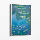 Claude Monet Water Lillies Canvas Art Print with Silver Float Frame