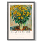 Claude Monet Jerusalem Artichoke Flowers print in Dark Grey Wooden Frame
