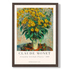 Claude Monet Jerusalem Artichoke Flowers print in Dark Wooden Frame