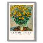 Claude Monet Jerusalem Artichoke Flowers print in Light Grey Wooden Frame