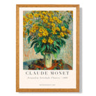 Claude Monet Jerusalem Artichoke Flowers print in Oak Wooden Frame